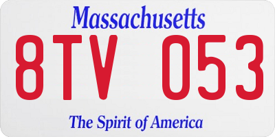 MA license plate 8TV053