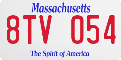 MA license plate 8TV054