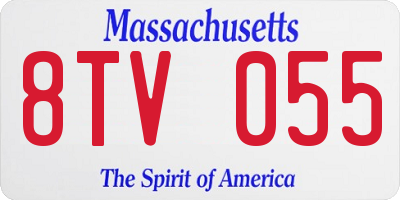 MA license plate 8TV055
