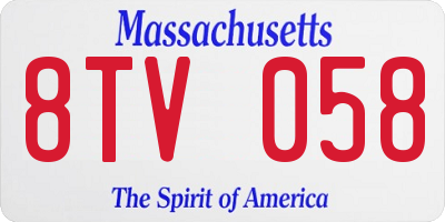 MA license plate 8TV058