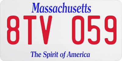 MA license plate 8TV059