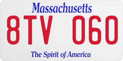 MA license plate 8TV060