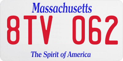 MA license plate 8TV062