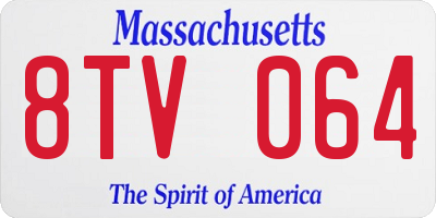 MA license plate 8TV064