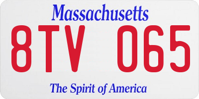 MA license plate 8TV065