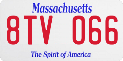 MA license plate 8TV066