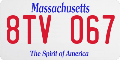 MA license plate 8TV067