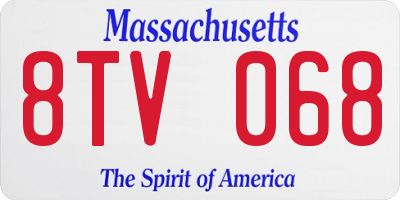 MA license plate 8TV068
