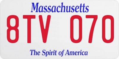 MA license plate 8TV070