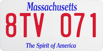 MA license plate 8TV071