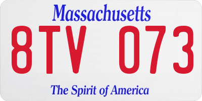 MA license plate 8TV073