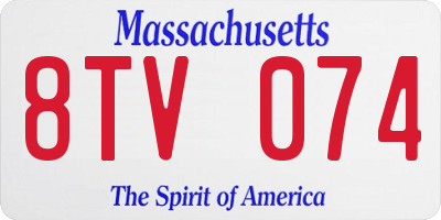 MA license plate 8TV074