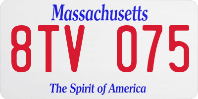 MA license plate 8TV075