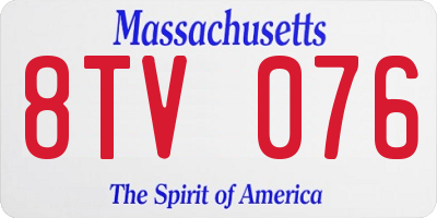 MA license plate 8TV076