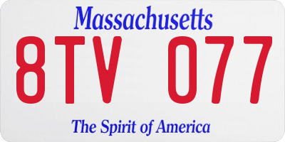 MA license plate 8TV077