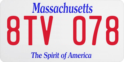 MA license plate 8TV078