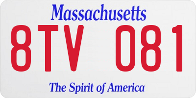 MA license plate 8TV081