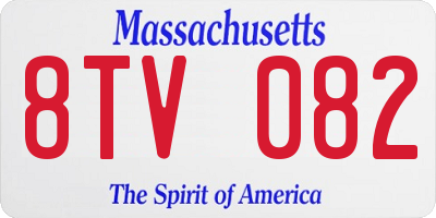 MA license plate 8TV082