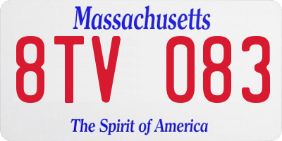 MA license plate 8TV083