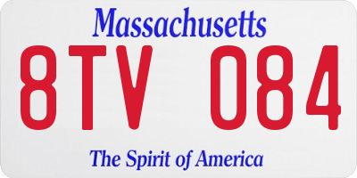 MA license plate 8TV084