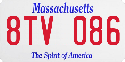 MA license plate 8TV086