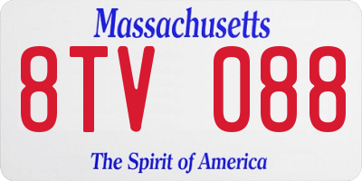 MA license plate 8TV088