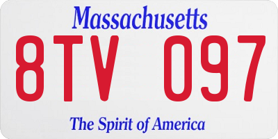 MA license plate 8TV097