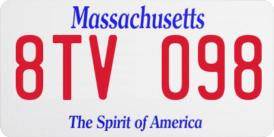 MA license plate 8TV098