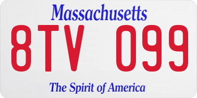 MA license plate 8TV099