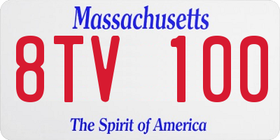 MA license plate 8TV100