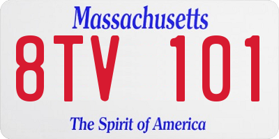 MA license plate 8TV101