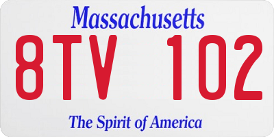 MA license plate 8TV102