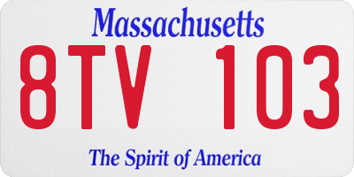 MA license plate 8TV103