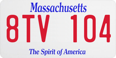 MA license plate 8TV104