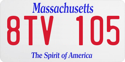 MA license plate 8TV105