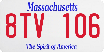 MA license plate 8TV106