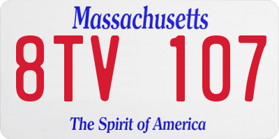MA license plate 8TV107