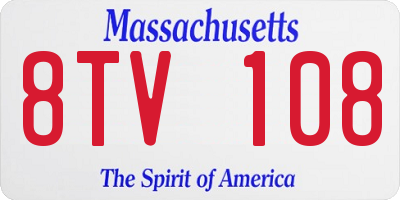 MA license plate 8TV108