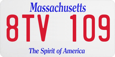 MA license plate 8TV109