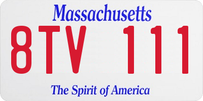 MA license plate 8TV111