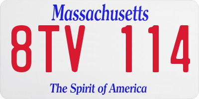MA license plate 8TV114