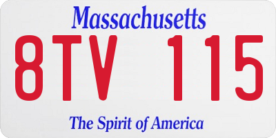 MA license plate 8TV115