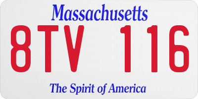 MA license plate 8TV116