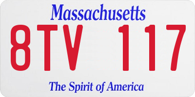 MA license plate 8TV117