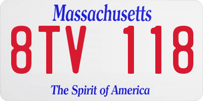 MA license plate 8TV118