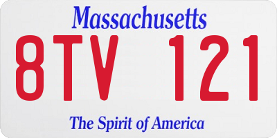 MA license plate 8TV121