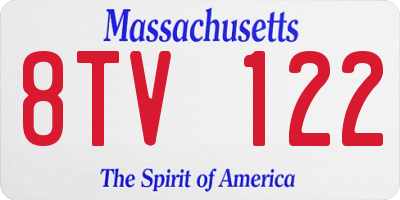 MA license plate 8TV122