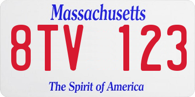 MA license plate 8TV123