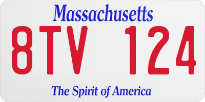 MA license plate 8TV124