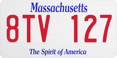 MA license plate 8TV127